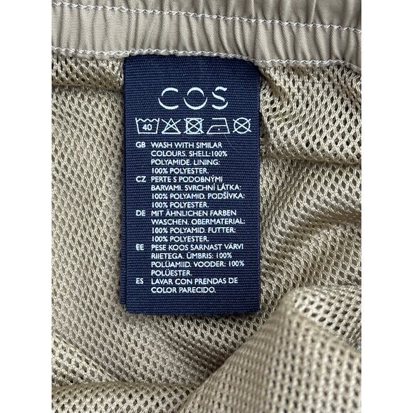 COS Swim Shorts Olive Green Elastic Waist Adjustable Straps Stretch Small - Picture 7 of 10